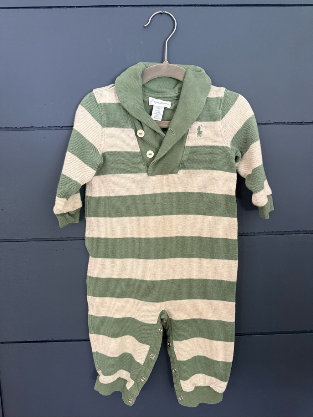 Ralph Lauren cotton striped romper 9 months